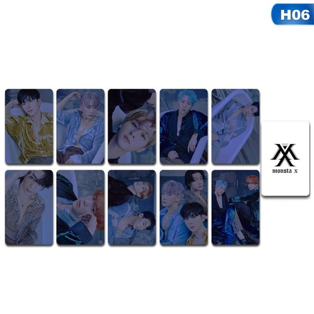 10PCS/Set Kpop Monsta X Double Side LOMO Card New Album FANTASIA X Photocards Fans Collection