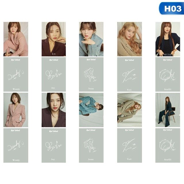 10Pcs/Set KPOP Red Velvet Photo Card Album Paper Cards Self Made LOMO Card Photocard