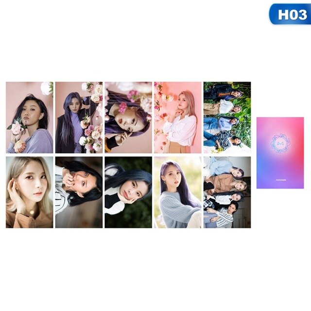 10Pcs/Set Kpop MAMAMOO Album Reality In BLACK Self Made Paper Lomo Card Photo Card Poster Photocard Fans Gift Collection