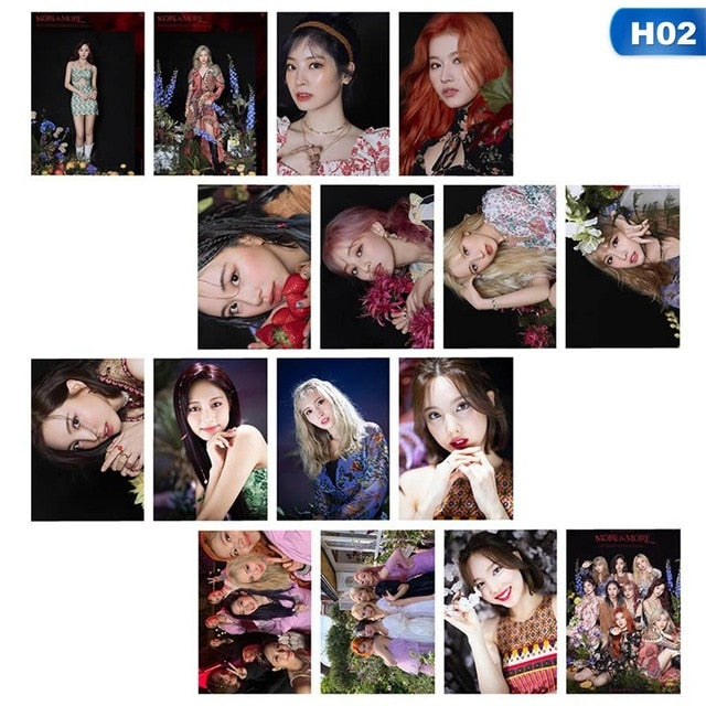 16Pcs/Set KPOP TWICE Photo Card Poster Lomo Cards Self Made Paper HD Photocard Fans Gift Collection