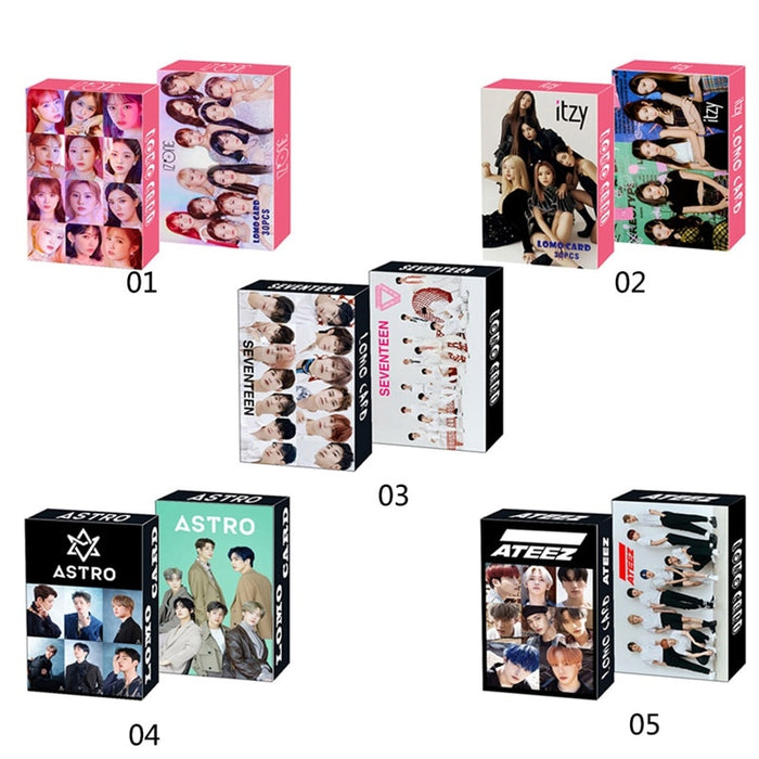 30Pcs/Box Kpop ATEEZ Astro SEVENTEEN IZONE ITZY Photocard Lomo Card Photograph Cards Fans Gift