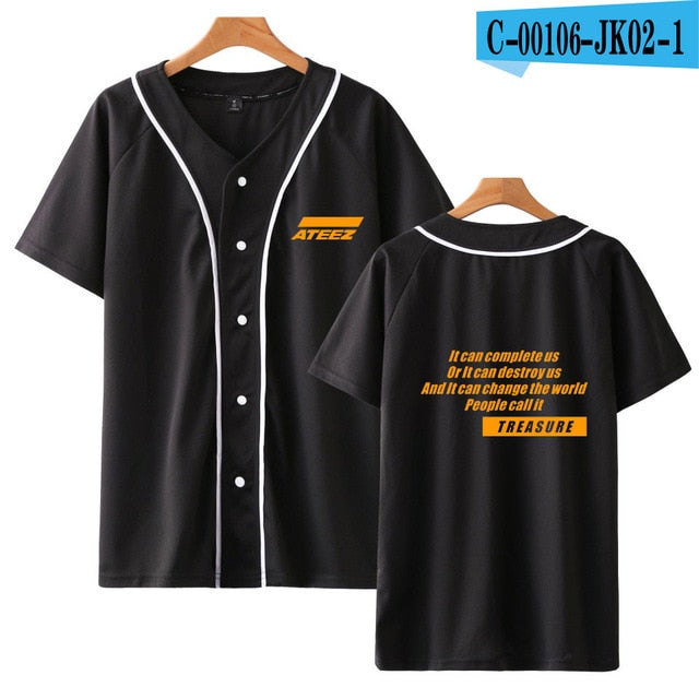 ATEEZ Printed baseball t shirt Women Men Popular Tee shirt Clothes   Kpop tshirt Tops Plus Size