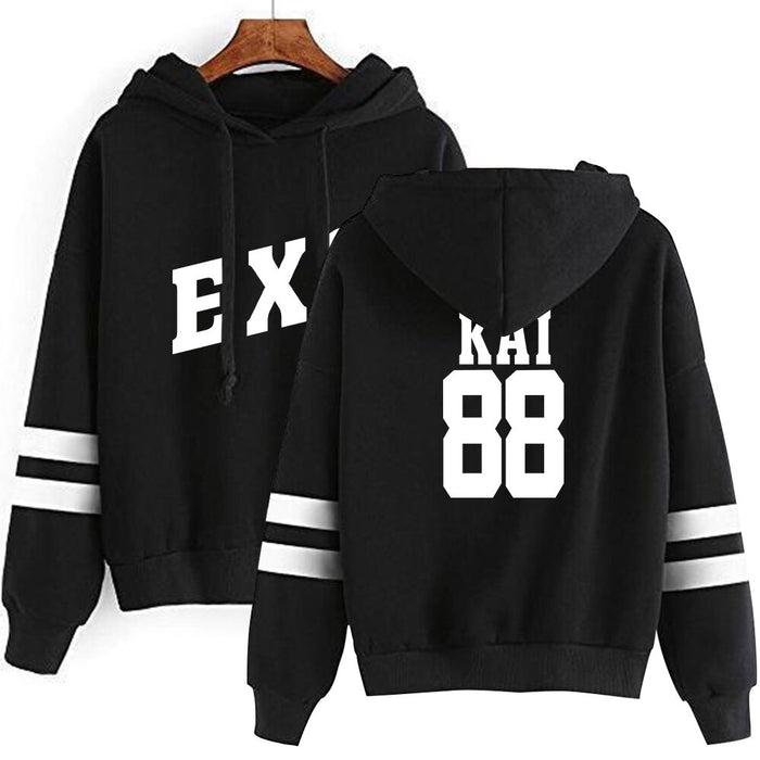 KPOP EXO Hoodies Women/Men Casual Tracksuit Loose Hoodie Sweatshirt Number Printed Korean Soft Cotton Hoodies
