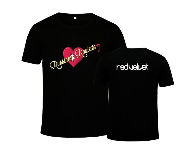 Summer style Red Velvet russian roulette printing o neck short sleeve t shirt kpop fans fashion t-shirt  unisex tees