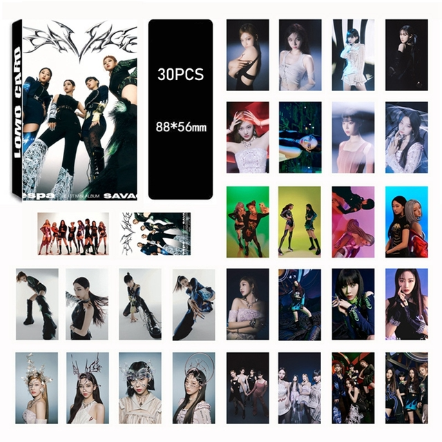 30Pcs/set Kpop Aespa Photocards WINTER KARINA Postcards New Album Savage Self Made HD LOMO Cards Photo Card Fans Collection Gift