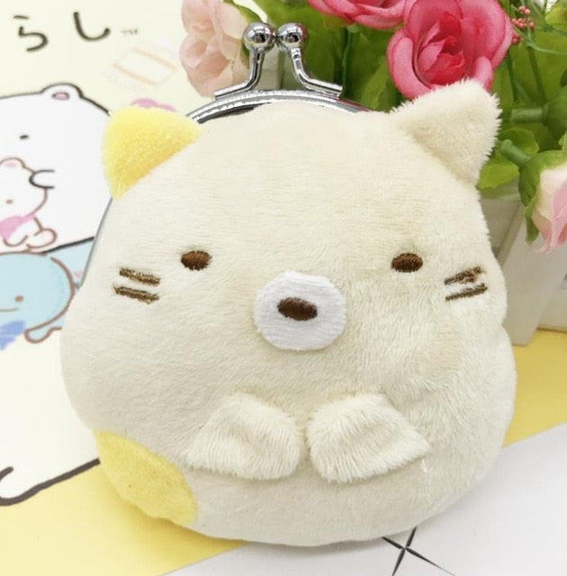1 Pcs Kawaii Japanese Anime Sumikko Gurashi Plush Wallet Toys Soft Stuff Plush Coin Bags Plush Toys Gift