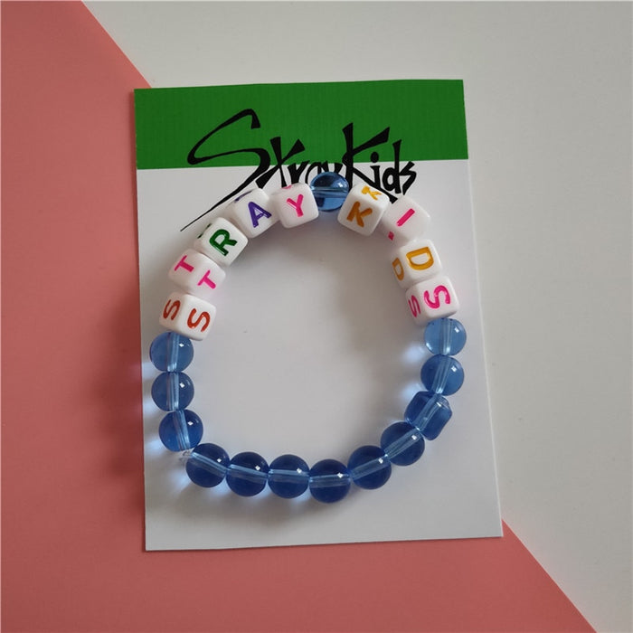 1 Pcs Kpop Stray Kids Chalcedony Bracelet Jade Bang Chan Felix Jewelry Beaded Around a String of Beads Accessories