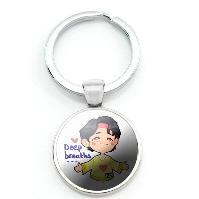 1 Pcs Kpop Stray Kids JISUNG HUYUNJIN JEONGIN CHAN Cartoon Cute Figure Key Ring Kawaii Photo Metal Keychain Bag Pendant
