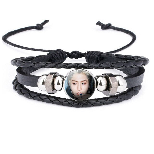 1 Pcs Kpop Stray Kids New Album GO Sheng CHANG BIN HYUN JIN FELIX LEE KNOW Hand-woven Leather Bracelet Around Accessories