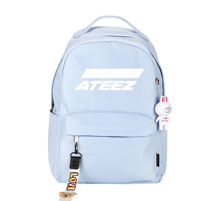 1 Pcs Kpop ATEEZ Women Student Printed Backpack Bag Canvas College Bag Teenager School Bag Accessories