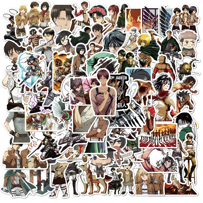 10/30/50Pcs/Pack Attack On Titan Anime Stickers Laptop Guitar Motorcycle Luggage Skateboard Bicycle Waterproof Sticker Kids Toys