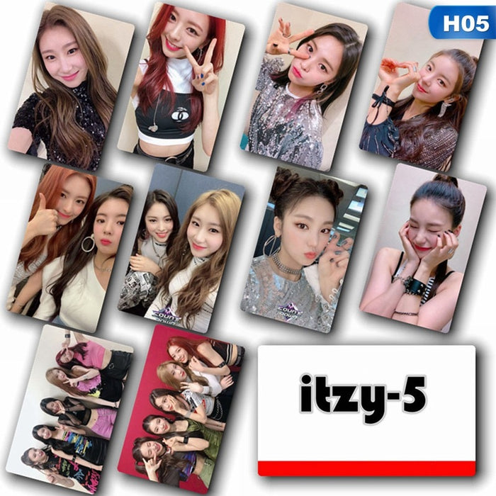 10 Pcs/set New KPop ITZY New Album Card Sticker Crystal Card Stickers Stationery Set