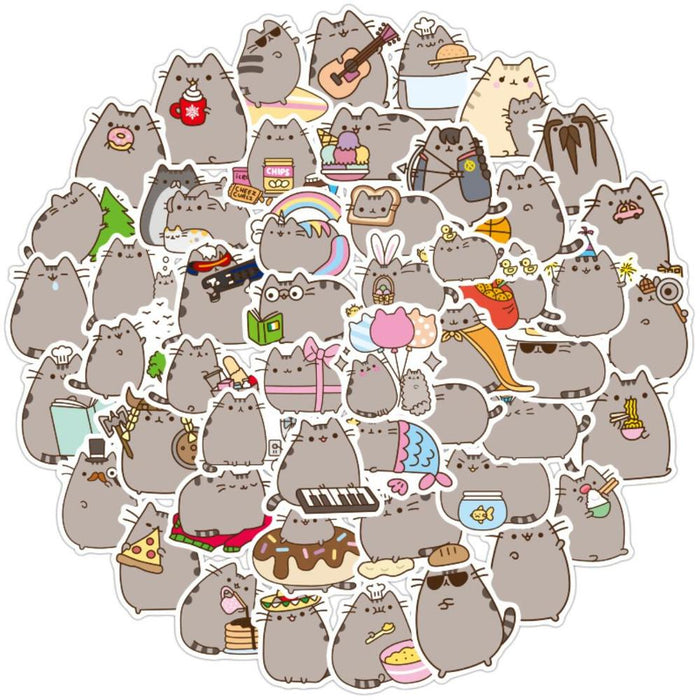 100 pcs/pack Kawaii Chunky Cat Daily Waterproof  Decorative Stationery Craft Stickers Scrapbooking DIY Diary Album