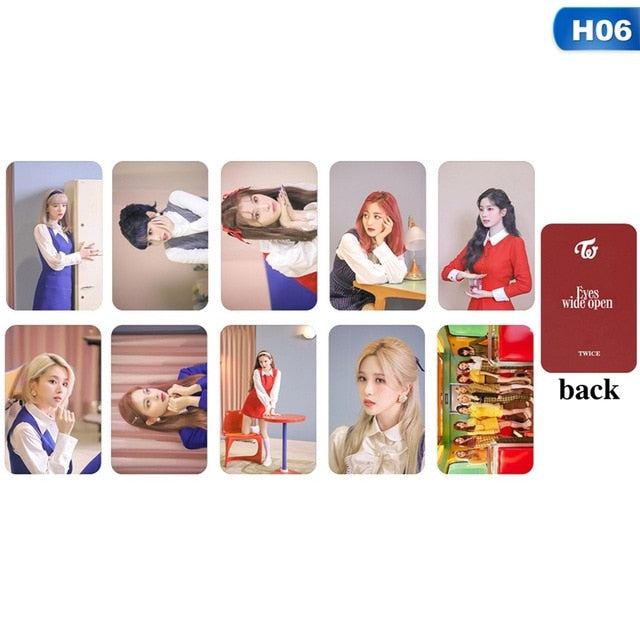 10Pcs/Box Kpop TWICE Album Eyes Wide Open LOMO Card Photocard Self Made Cards For Fans Collection Stationery