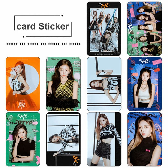 10Pcs/Set ITZY Photocard Photo Card PVC Crystal Card Stickers For Bus Student Card Stationery Set
