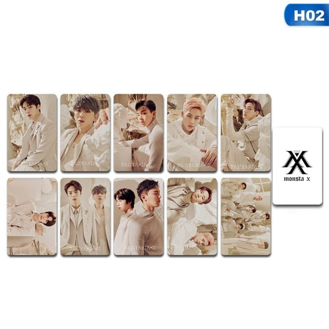 10Pcs/Set Kpop Monsta X Double Sides LOMO Card New Album FANTASIA X Photocard Fans Collection