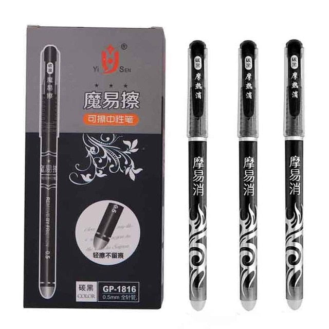 12Pcs/set  Erasable Gel Pen Blue black red ink 0.5/0.38mm Kawaii Pens Refill Rods for School Office pen Stationery