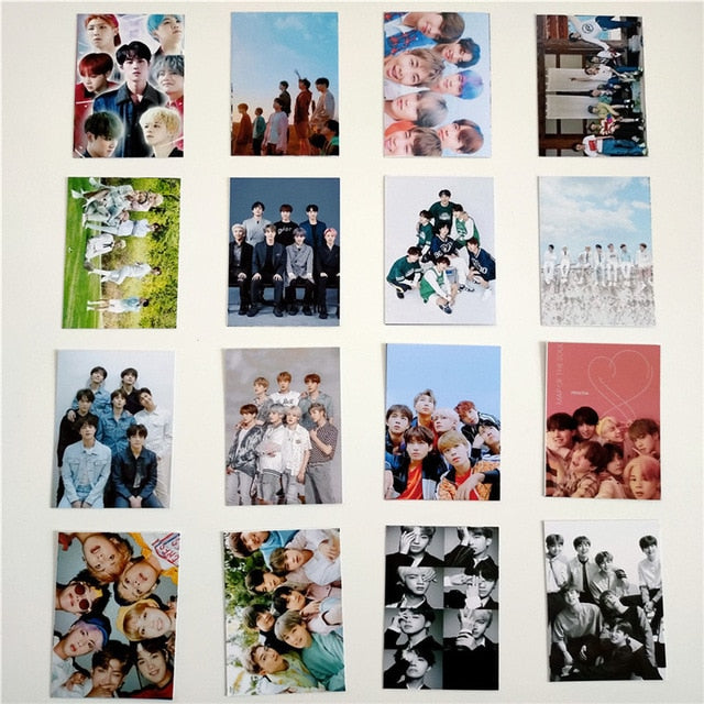16 Pcs /set Kpop Bangtan Boys JUNGHOOK RM SUGA JHOPE V JIMIN JIN Member Photo Various Period Postcard LOMO Card