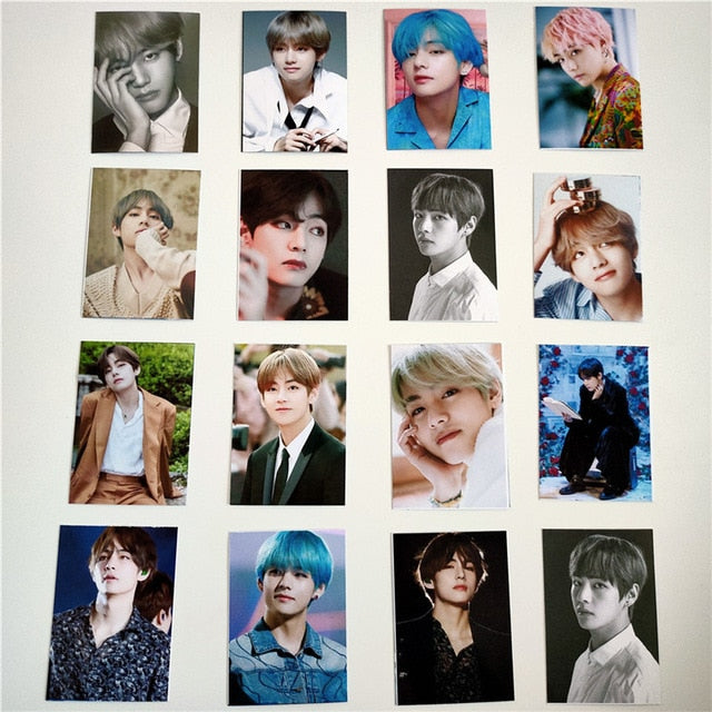 16 Pcs /set Kpop Bangtan Boys JUNGHOOK RM SUGA JHOPE V JIMIN JIN Member Photo Various Period Postcard LOMO Card