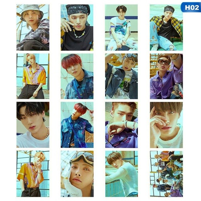 16PCS/Set Kpop ATEEZ Photocard Postcard New Album ZERO: FEVER PART.1 Photo Card LOMO Cards For Fans Gift
