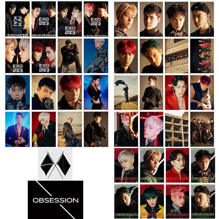 16Pcs/Set KPOP EXO 6th Album OBSESSION Photo Card Lomo Card  Poster Photocard Photo Card Fans Gift Collection Stationery Set
