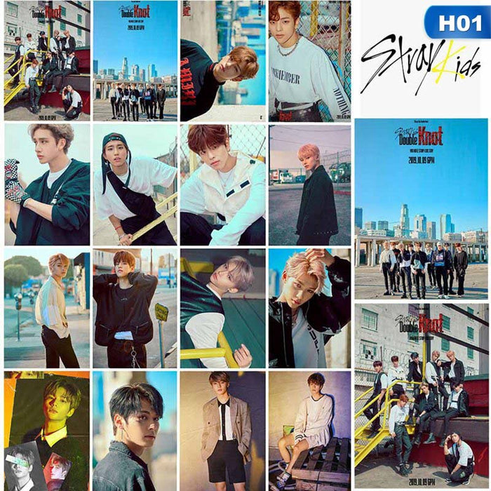 16pcs/set Kpop Stray Kids Photo Card Double Knot Album Lomo Card Photocard Kpop Stray Kids New Arrivals