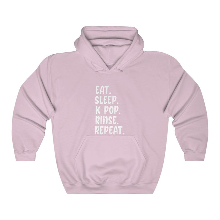 Eat Sleep K Pop Rinse Repeat  Hoodie - Trendy Winter Kpop Hoodies - Kpop Hooded Sweater