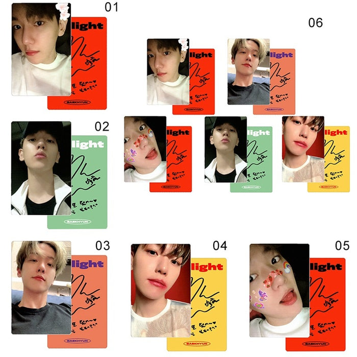 1PCS KPOP EXO BAEKHYUN SOLO 2nd Album DELIGHT LOMO Cards New Fashion Self Made Autograph Photo Card Photocards