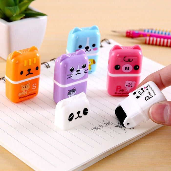 1pcs Cute Cartoon Roller/Colorful Rectangle Eraser Rubber Kawaii Student Stationery Kids Gifts School Office Correction Supplies