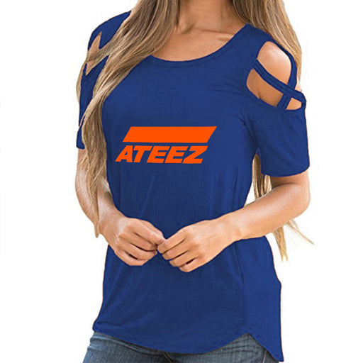 ATEEZ women Hip-hop shoulder-off sexy ATEEZ women Korean wear - Kpopshop