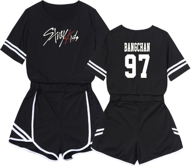 Two Piece Set Women Stray Kids Pity Twinset Motion Suit Suit-dress Leisure Time Self-cultivation Short Skirt Stray Kids