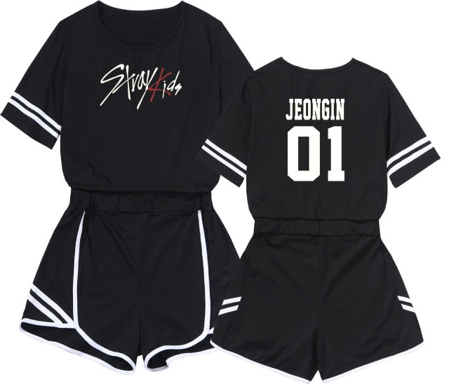 Two Piece Set Women Stray Kids Pity Twinset Motion Suit Suit-dress Leisure Time Self-cultivation Short Skirt Stray Kids