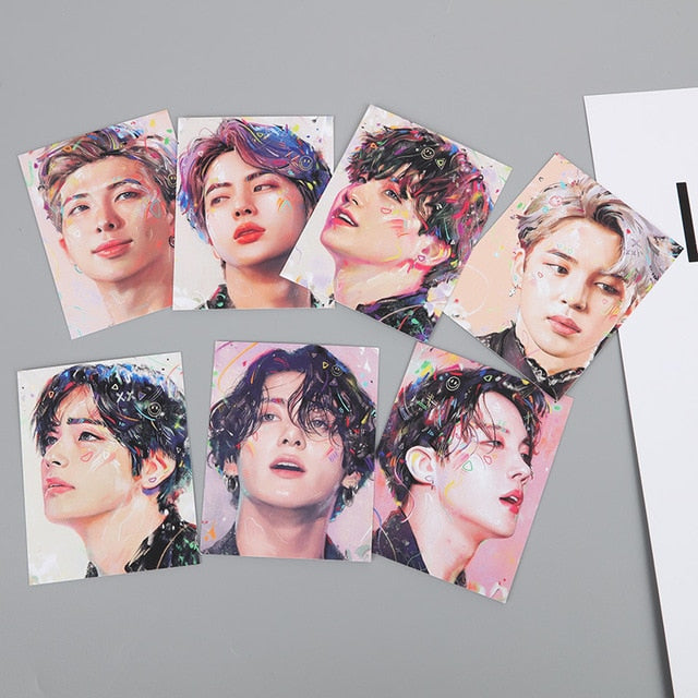 2020 Kpop Bangtan Boys JK JIN JIMIN SUGA RM V J-HOPE SEASON'S GREETINGS Small Card LOMO Card Stationery Supplies Fan Collection