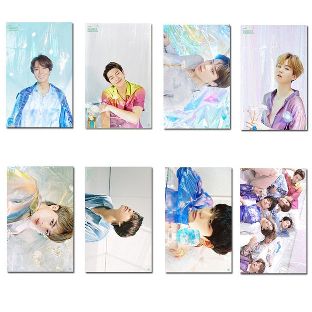 2020 Kpop Bangtan Boys JK JIN JIMIN SUGA RM V J-HOPE SEASON'S GREETINGS Small Card LOMO Card Stationery Supplies Fan Collection