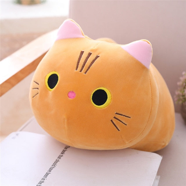 25/35cm Cute Plush Cat Pillow Baby Plushies Toys Stuffed Animal Interactive Soft Stuff Dolls Kawaii for Children Kids Girls Gift