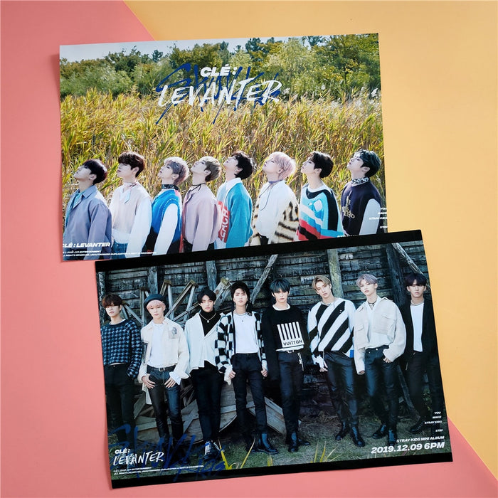 2pcs/set 21*30cm Kpop Stray Kids poster new album LEVANTER Photo self-adhesive HD album poster sticker
