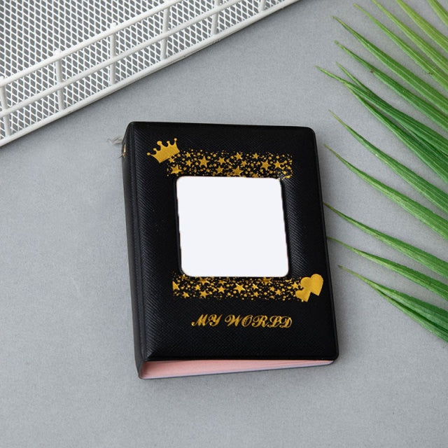 3 Inch Mini Photo Album 32 Pockets Square Hollow Kpop Card Holder Bronzing Stars Picture Storage Case PVC Photocard Holder