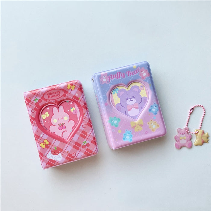 3 Inch Photo Album INS Korean Cute Cartoon Rabbit Bear Picture Storage Case 40 Pockets Polaroid Album Kpop Photocard Holder