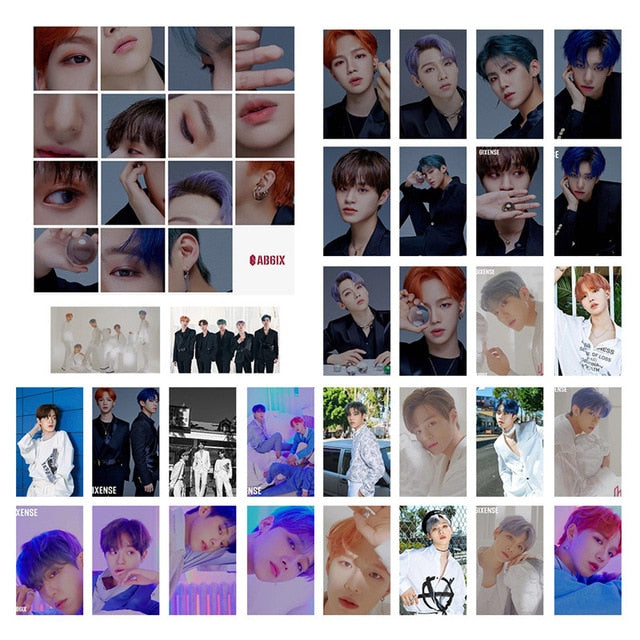 30 Pcs / Set Kpop SUPER JUNIOR AB6IX Flying NU'EST SJ Stray Kids Group New Album Photo PVC Cards Self Made LOMO Card Photocard
