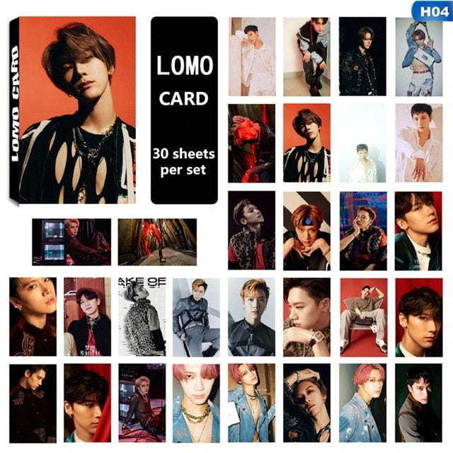 30PCS/Set KPOP NCT WayV New Album Self Made Paper Lomo Card LUCAS TEN WINWIN Photo Card Photocards For Fans