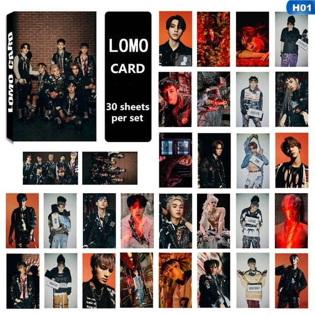 30PCS/Set KPOP NCT WayV New Album Self Made Paper Lomo Card LUCAS TEN WINWIN Photo Card Photocards For Fans