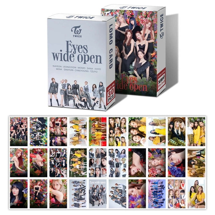 30Pcs/Box Kpop TWICE New Ablum Eyes Wide Open Photocard Lomo Card Self Made Cards For Fans Collection Stationery
