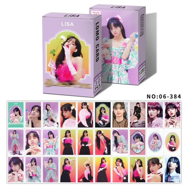 30pcs Kawaii Korea Kpop Combination New Spot Bl Lomo Card Lisa Jennie Jisoo Rose Peripheral Star Greeting Card