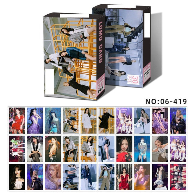 30pcs Kawaii Korea Kpop Combination New Spot Bl Lomo Card Lisa Jennie Jisoo Rose Peripheral Star Greeting Card