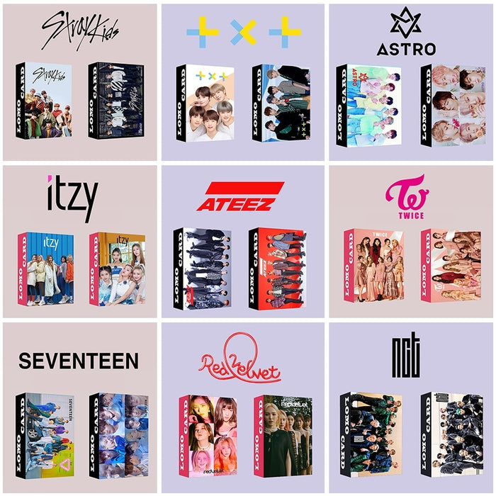 30pcs/set Kpop ATEEZ Lomo card Stray kids GOT7 TWICE TXT NCT 2020 ITZY Photocard HD photo print album photocard for fans gifts