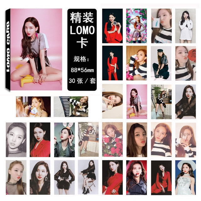 30pcs/set Kpop TWICE photocard Group single photo album lomo card HD high quality Print for fans collection new arrivals