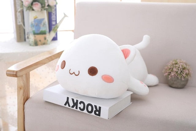 35/50/ 60cm Kawaii Lying Cat Plush Toys Stuffed Cute Cats Doll Lovely Animal Pillow Soft Cartoon Cushion