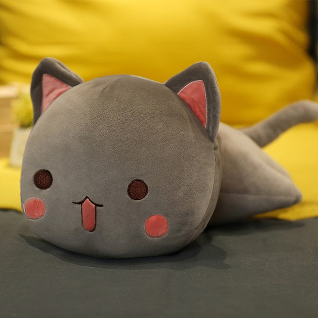 35/50/ 60cm Kawaii Lying Cat Plush Toys Stuffed Cute Cats Doll Lovely Animal Pillow Soft Cartoon Cushion