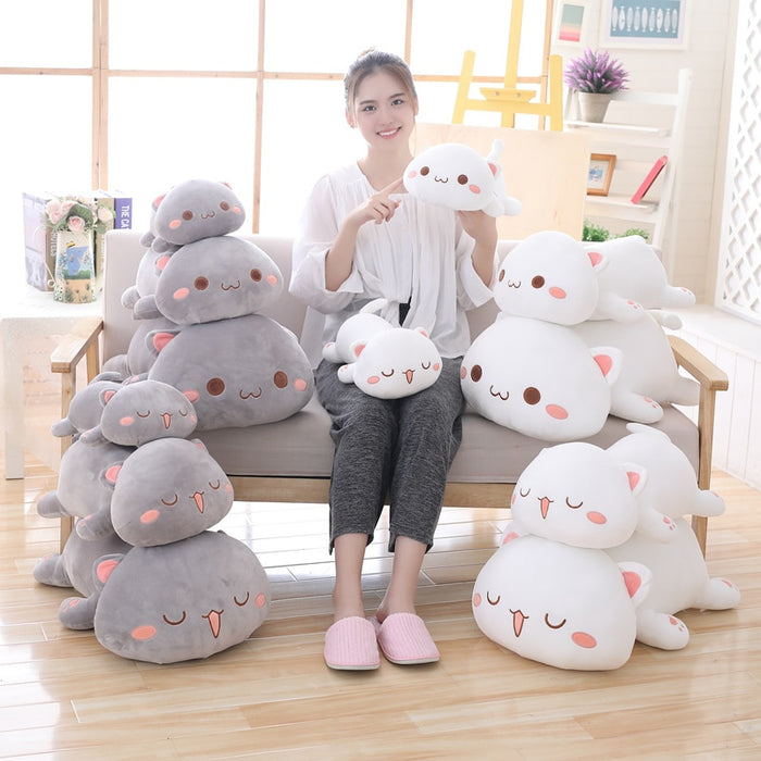 35-65 Kawaii Lying Cat Plush Toys Stuffed Cute Cat Doll Lovely Animal Pillow Soft Cartoon Toys for Children Girls Gift