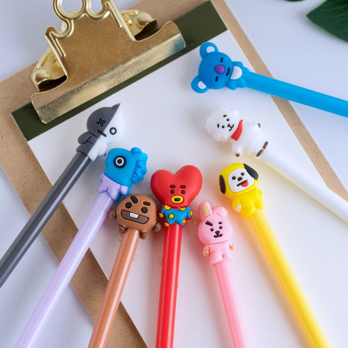 8Pcs Kawaii Gel Pen Cartoon Animal Pencil School Office Supplies Cute Stationery 0.5mm Pens Black Ink Signature Pen Kids Gift